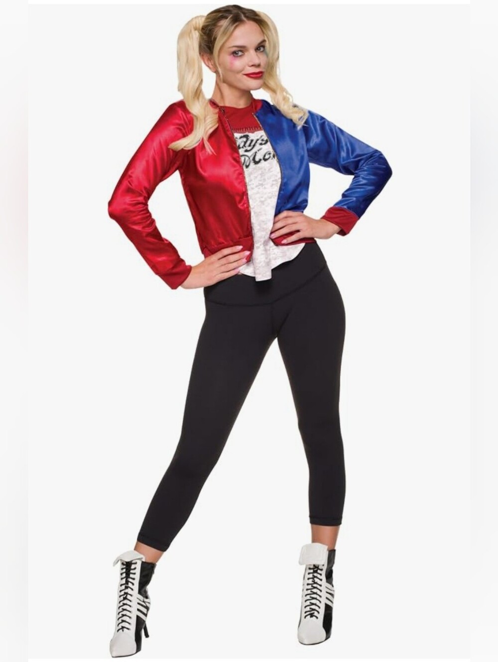 Rubies Harley Quinn Suicide Squad Costume Jacket Shirt Teen Sze Large 14 16 NEW - Picture 1 of 6